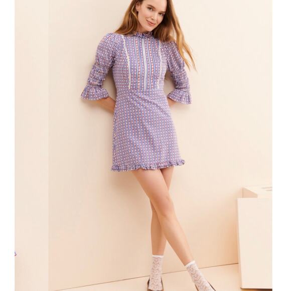 Laura Ashley Dresses & Skirts - LAURA ASHLEY & URBAN OUTFITTERS Exclusive Maisy Mock Neck Mini Dress Size Small